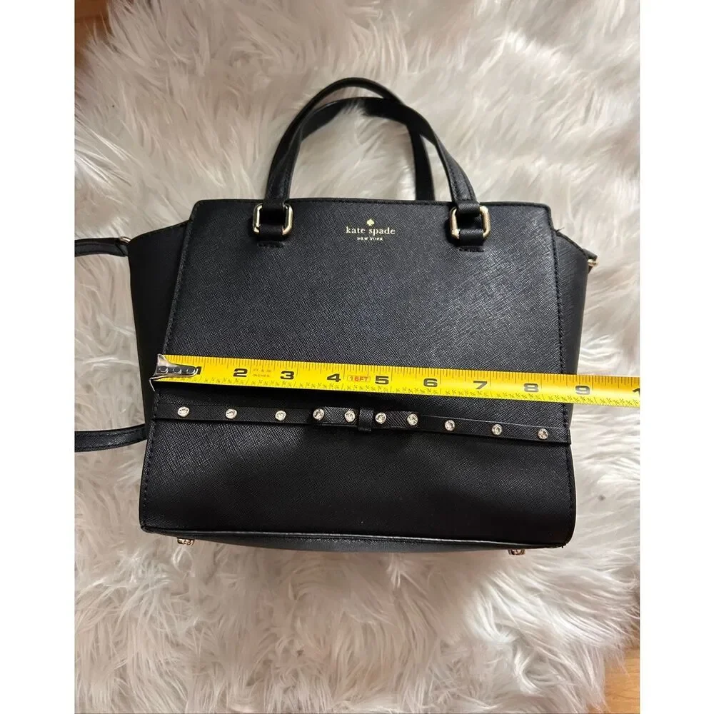 Kate Spade Laurel Way Jeweled Small Hadlee Black Satchel & Crossbody